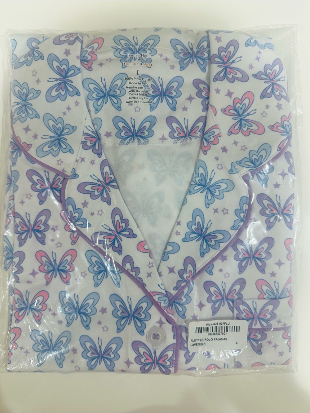 Roller Rabbit Flutter Polo Pajamas Set Lavender